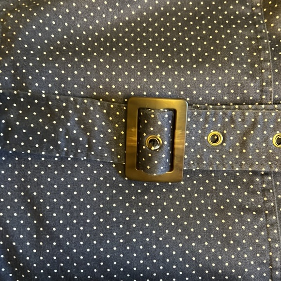 Guess Jacket Small Polka Dot Trench Coat Double Breasted Belted Lined Coat Small - Picture 3 of 14